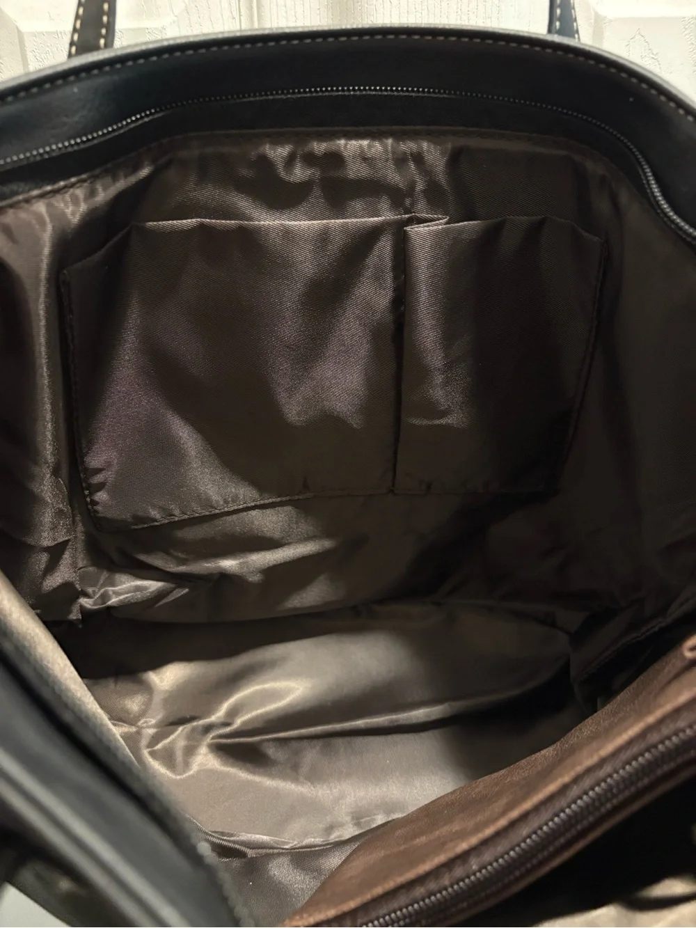 Black and Brown Two-Tone Tote Bag - Classic Everyday Carry